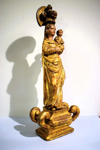 Madonna and Child - Spain late 17th century - Sculpture Style Louis XIV